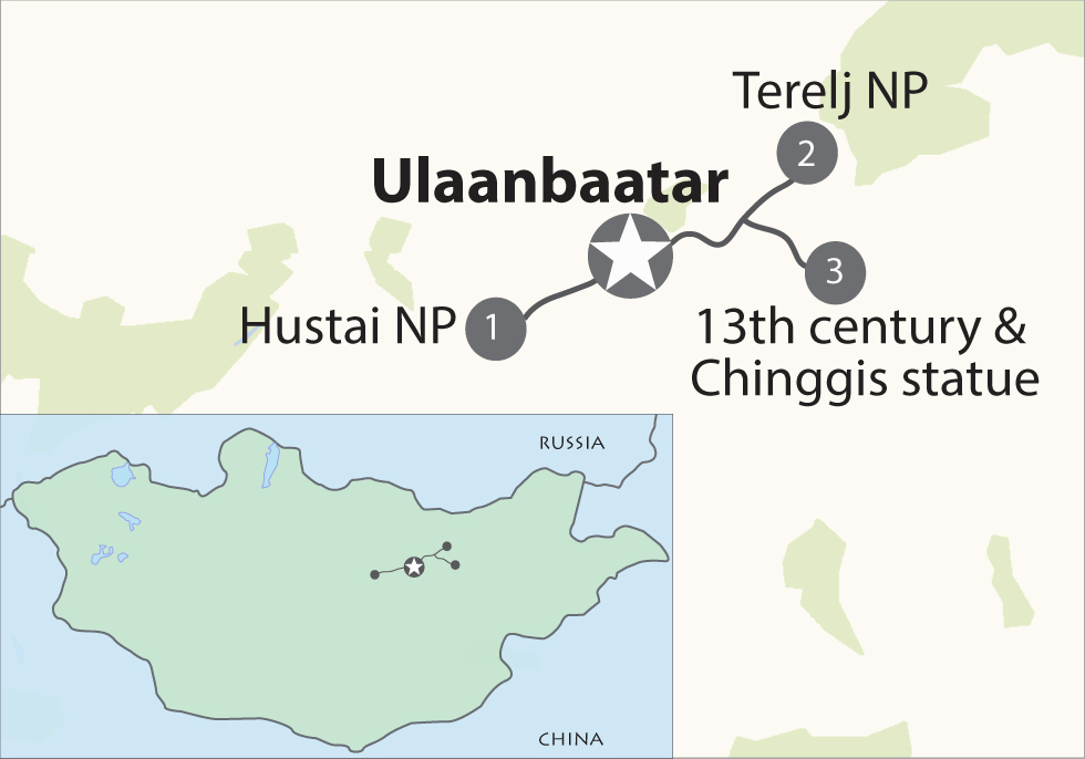Terelj, Khustai and 13th Century National Park Tour (3 days)